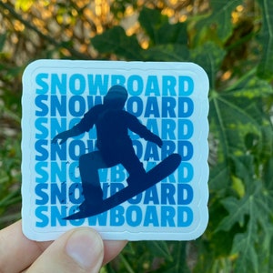 Snowboarding Sticker, Hit the Slopes,  Ski Lover Stickers, Snowboarder Laptop, Gift For Snowboarder, Snowboard Gift Snow Board Art, Snow