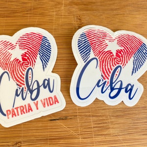Patria Y Vida Cuba Stickers, Cuba Flag Sticker, Patria Y Vida, Cuban Love, Latina, Cubanita, Cuba SOS Cuban American, Spanish Heritage Month
