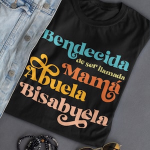 Bisabuela Shirt, Pregnancy Announcement Madre Abuela Bisabuela Tshirt Spanish Great Grandma Baby Reveal Embarazo Regalo para Bisabuela
