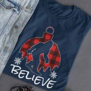 Big Foot Christmas Shirt, Big Foot Gifts, Funny Holiday Tshirt, Big Foot Santa Squatching Through The Snow  Christmas Tree Big Foot Lover