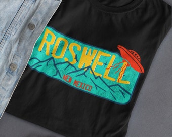 Camisa Roswell, Roswell Novo México Alien Roswell Matrícula Roswell Adesivo Rosewell Flying Saucer Storm Area 51 UFO Roswell Alien UFO