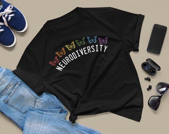 Chemise de neurodiversité, acceptation de l'autisme arc-en-ciel embrasser neurodivergent célébrer la neurodiversité est beau tee-shirt de professeur de maman d'autisme