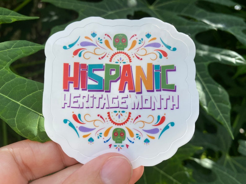 spanish heritage sticker, hispanic heritage month, latina