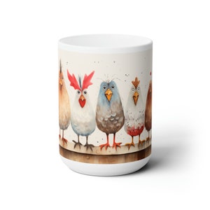 Charming Wrap-Around Chicken Mug, Chicken Gifts, Chicken Decor,  Christmas Chicken Mug,  Chicken Lover Gift, Gift for Chicken Mom