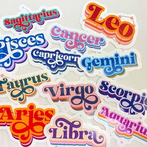 Zodiac Stickers Aries Gemini Taurus Virgo Aquarius Pisces Virgo Capricorn Scorpio Leo With Constellation Astrology Sticker Vinyl Laptop