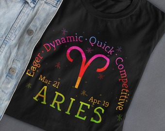 Aries Zodiac Shirt - Personalized Gift for Women - Astrology Constellation Tshirt Personalized Birthday Shirt Gift for Women Unisex