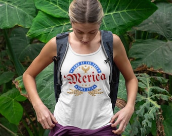 4th of July Tank Tops Women, Merica Fourth of July Shirt Women Beer Drinking Tank America Since 1776 Flag Fourth of July USA top Patriotic