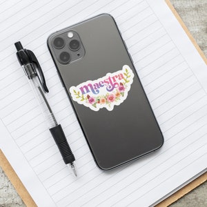 Maestra Sticker Maestra Bilingue Maestra Gift Bilingual Maestra Sticker Watercolor Maestra Spanish Teacher Sticker Maestra de Espanol