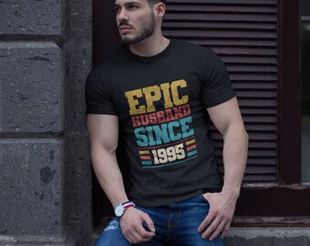 Aangepaste verjaardag shirt, epische echtgenoot sinds, beste echtgenoot sinds shirt, gepersonaliseerde verjaardag cadeau voor hem, echtgenoot shirt, distressed