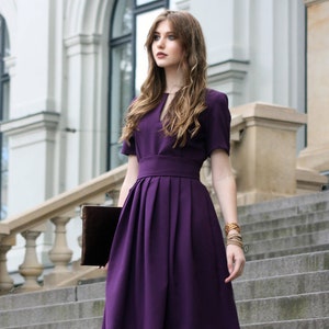 Purple Cocktail Dress For Women, Available In XXS 5XL Size Custom Size image 2