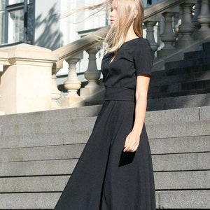 Maxi Dress, Black Dress, Gothic Clothing, Vampire Dress, Women Dress, High Waist Dress, Minimalist Dress, Long Dress, Women Winter Dress image 2