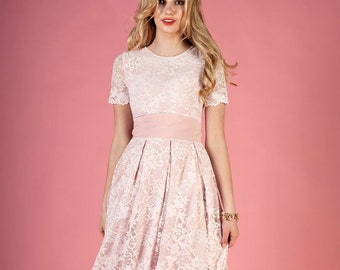 Blush Pink Wedding Dress, Lace Wedding Dress, Maxi Wedding Dress, Formal Wedding Dress, Bridal Dress, Bohemian Wedding Dress, Summer Wedding