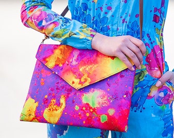 Printed Bag, Festival Accessories, Large Clutch, Women Purse, Clutch Bag, Bridesmaids Purse, Evening Handbag, Ladies Tote, Party Purse