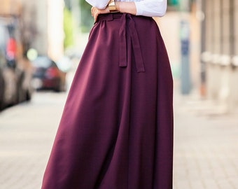 Purple Maxi Skirt, Long Boho Skirt, Women Purple Skirt, Plus Size Clothing, High Waist Skirt, New Year Party Skirt, Cocktail Skirt, Guntina