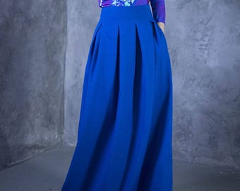 Blue Skirt, Maxi Skirt, Women Maxi Skirt, Plus Size Maxi Skirt, Long Skirt, Romantic Skirt, Formal Skirt, Boho Maxi Skirt, Girlfriend Gift