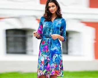 princess polly baby blue dress Buy Yours Curve Blue Floral Print Midi Smock Dress from Next USA main image 0