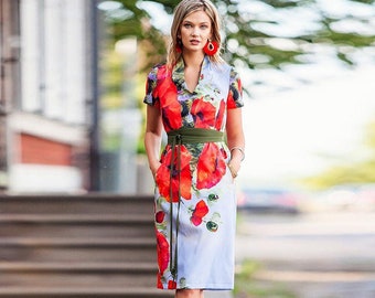 Poppy Dress Plus Size Dress Printed Dress - Etsy