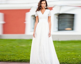 white maxi wedding dress