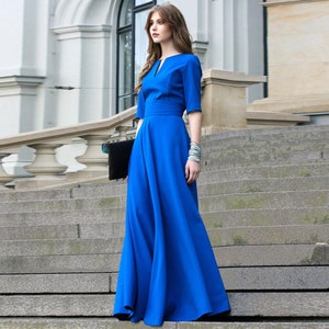 Blue Dress, Trendy Plus Size Clothing, Ball Gown Dress, Oversized Dress, Minimalist Dress, Long Dress, Floor Length Dress, Bohemian Clothing