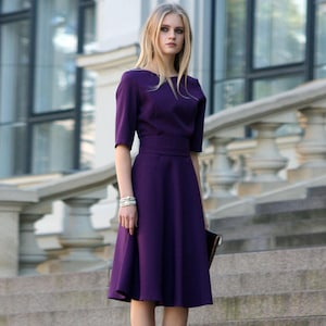 Casual purple dress outfit new arrivals