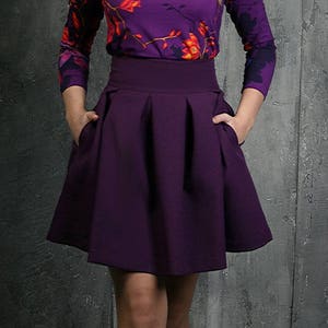 Purple Skirt, Purple Clothing, Trendy Plus Size Clothing, Women Sexy Skirt, Pocket Skirt, Club Skirt, Ball Skirt, Cocktail Skirt