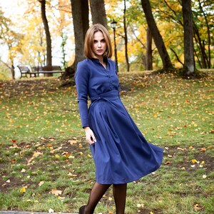 Grande Taille Robe Robe Formelle Robe Bleu Robe A Manches Etsy
