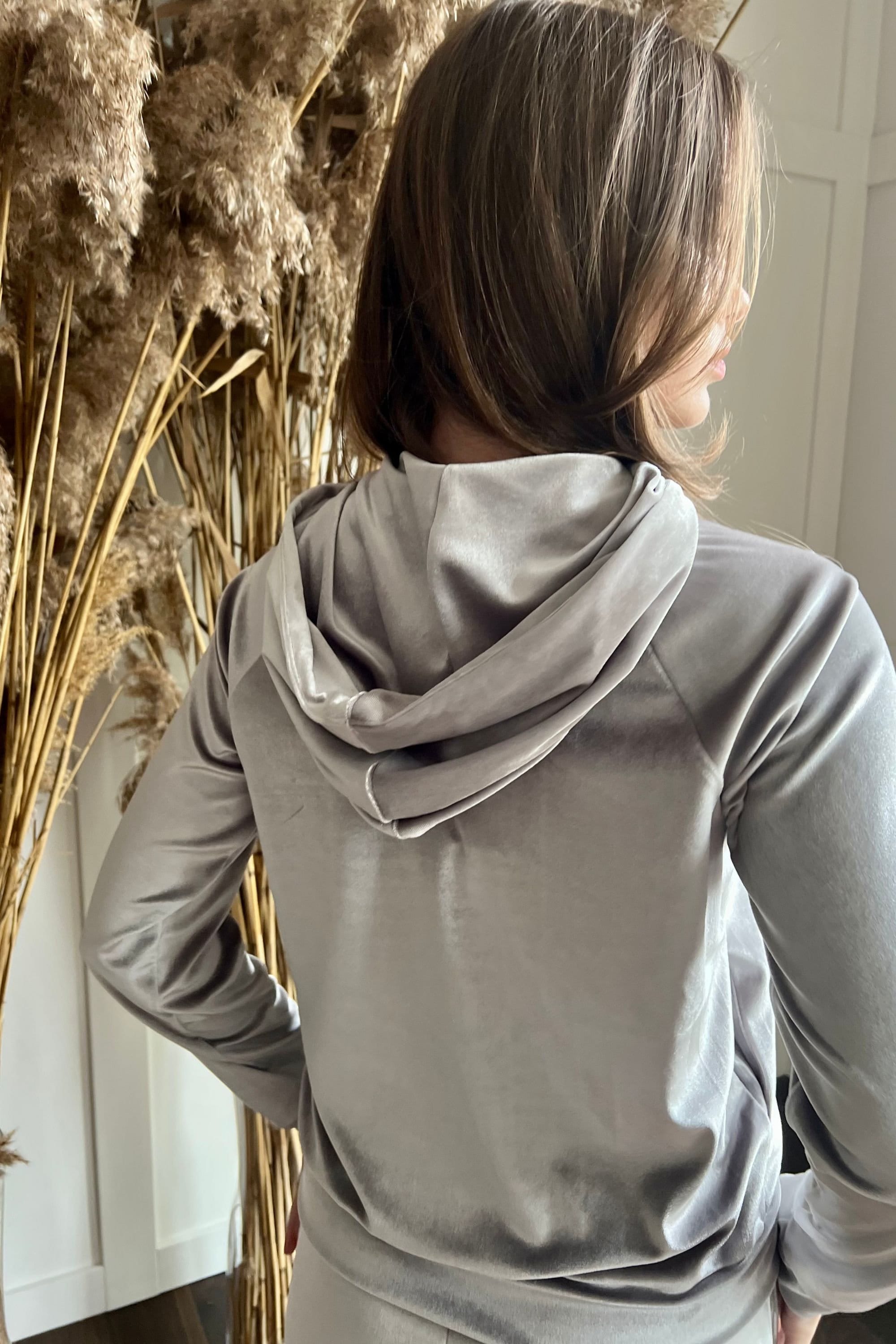 Silver Grey Velvet Hoodie Womens Hoodie Cozy Hooded Sweater Velvet Jumper Plus Size Clothing Women Velvet Loungewear Chunky Sweater Etsy
