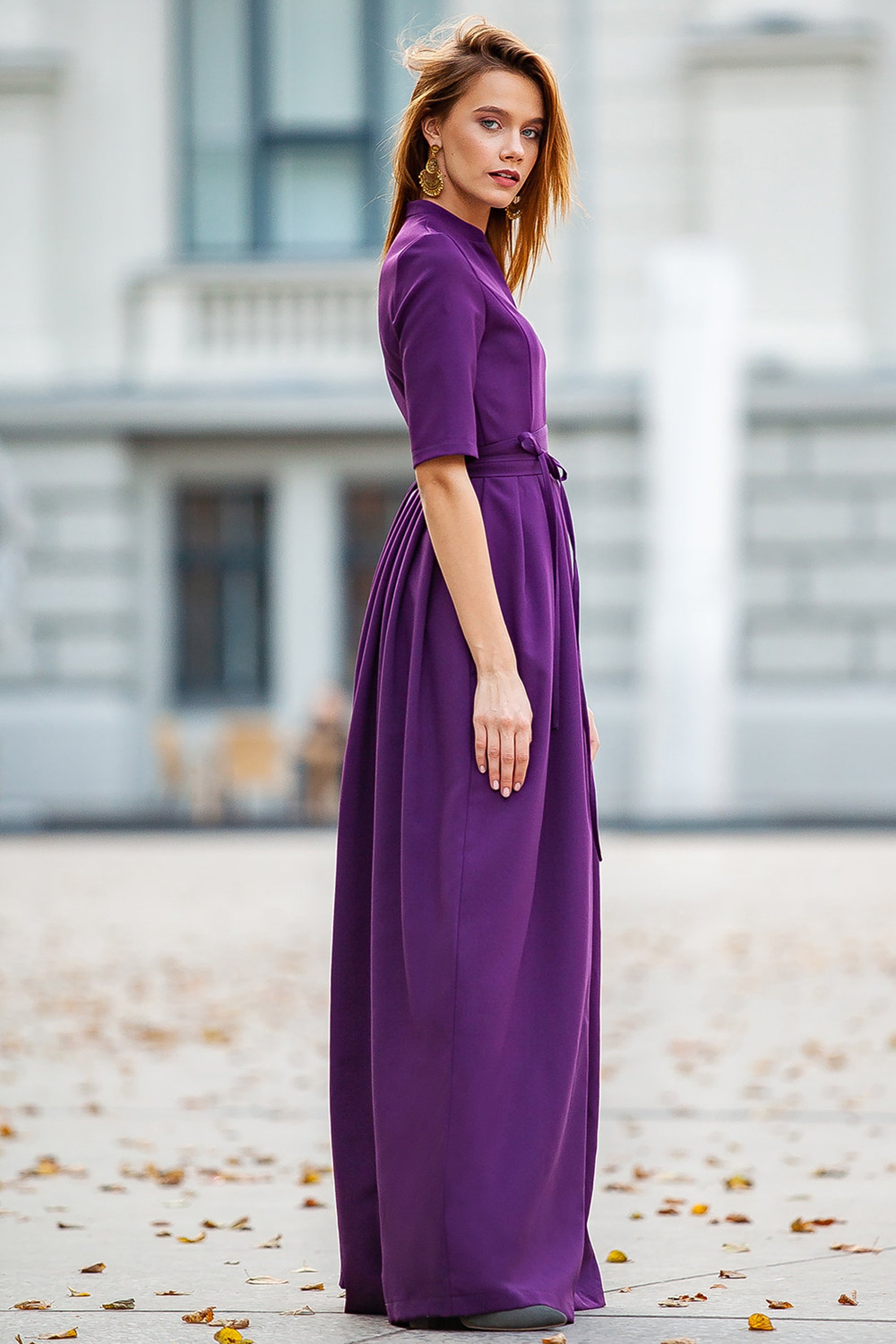 Purple Maxi Dress Long Purple Dress Plus Size Clothing Dress - Etsy