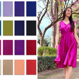 Bridesmaid Dress, Plus Size Dress, Satin Midi Dress, Wedding Guest Dress, Cocktail Dress, Mother Of The Bride Dress, Formal Loose Dress