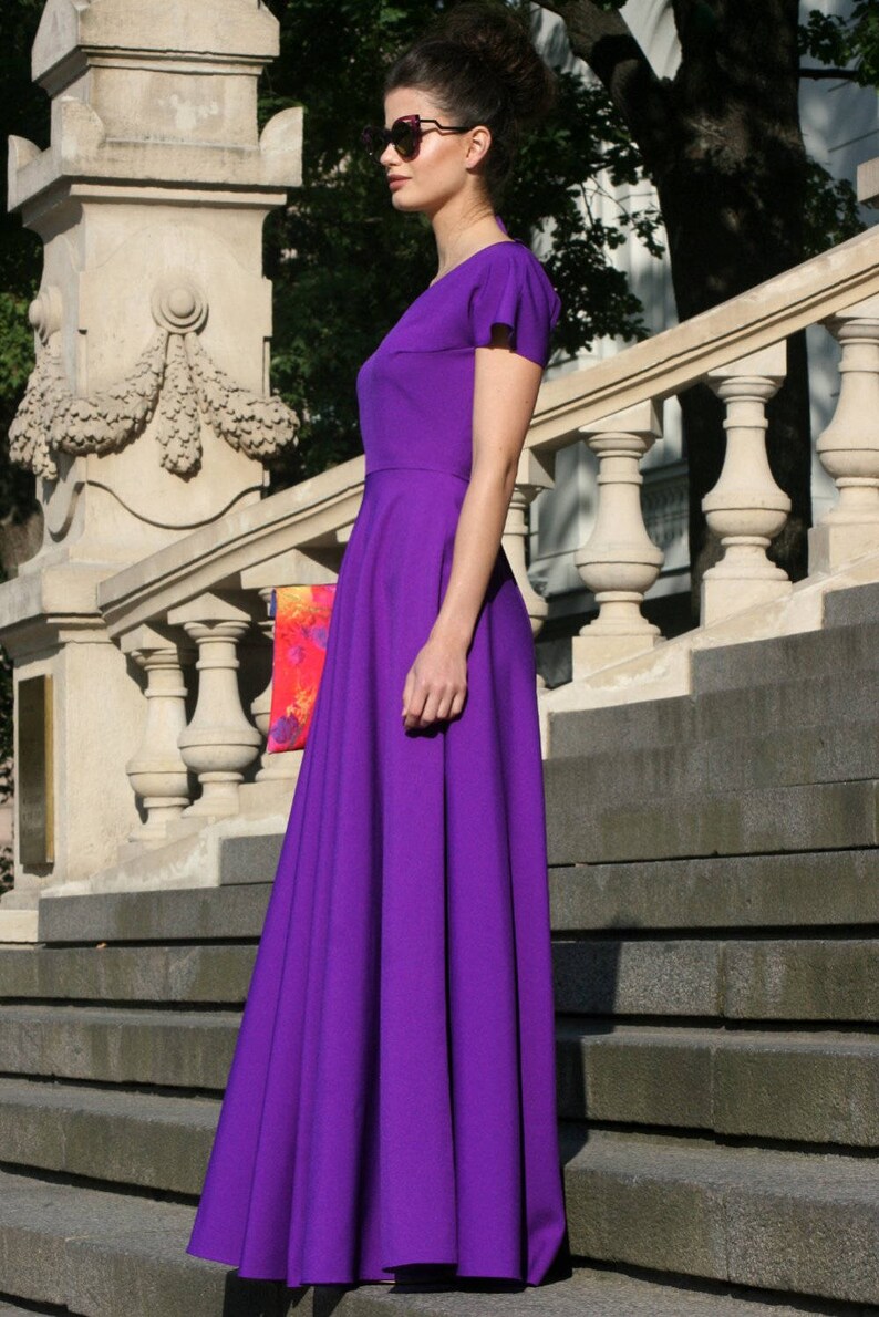 Maxi Kaftan Dress Purple Dress Women Maxi Dress Fashion - Etsy
