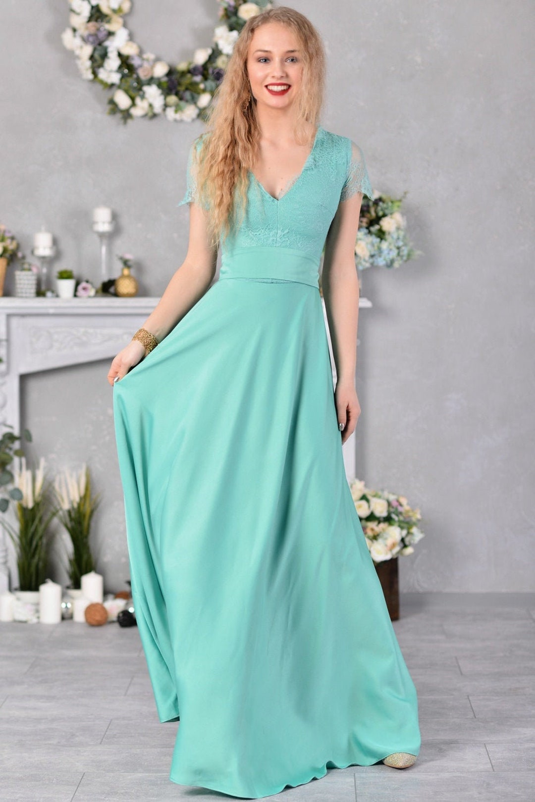 slim fit dress slacks Plus Size Glamorous Sequin Ruffle Sleeve Maxi Formal Evening Dress main image 0