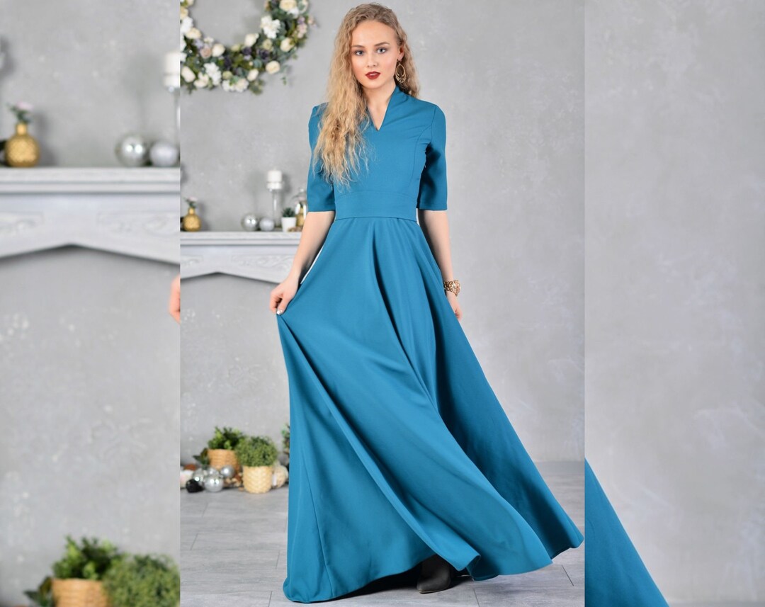 prom dresses navy Blue Long Dress with Gold Sequins Group-Silk Bralette Ruffle Maxi Dress Womens One Shoulder Blue Backless Size:US  22W