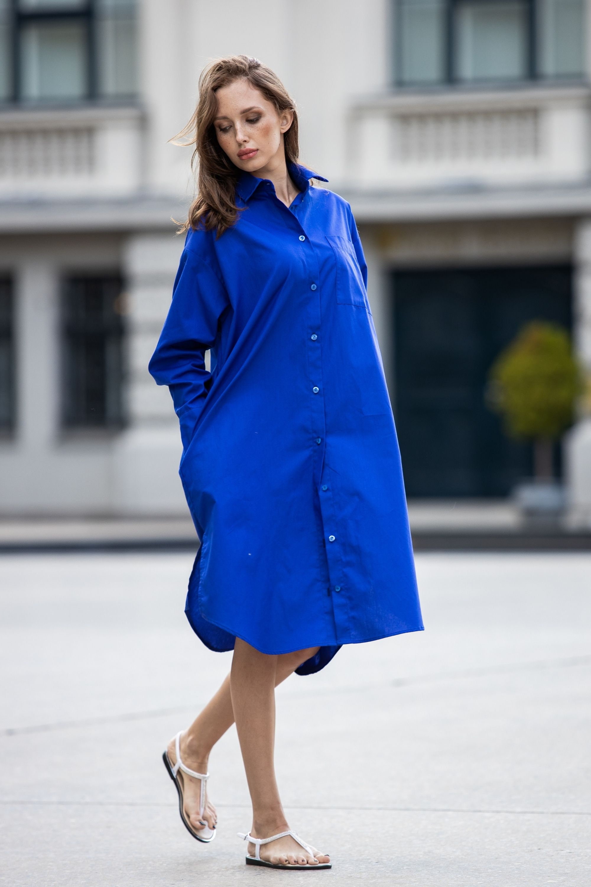 oversized blue shirt dress Finch Dress in Blue XL