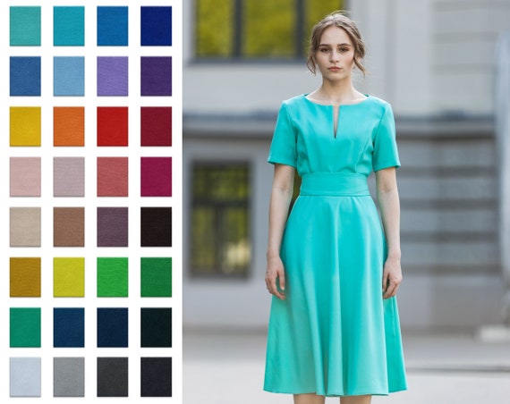 Buy Women Midi Dress Half Sleeve Dress Plus Size Clothing