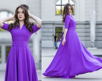 Plisserad maxiklänning, klänning för bröllopsgäster, sommarkläder, brudklänning, aftonklänning, formella kläder, plus size-kläder