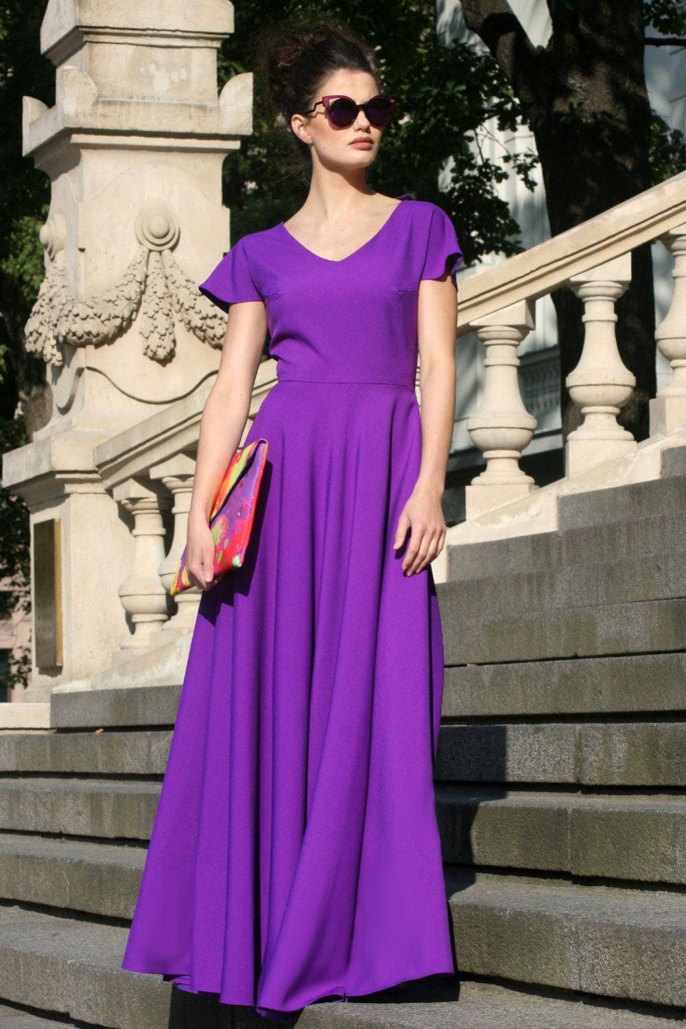 Maxi Kaftan Dress Purple Dress Women Maxi Dress Fashion | Etsy