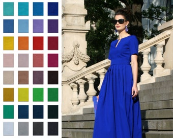 Maxi jurk, blauwe jurk, damesjurk, mooie jurk, glamoureuze jurk, fancy dress, cocktailjurk, nachtjurk, plus size kleding