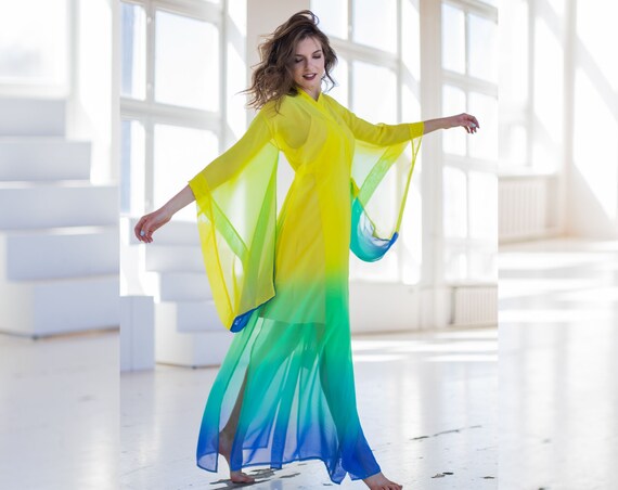 Kimono Robe Dress for Ladies Chiffon 