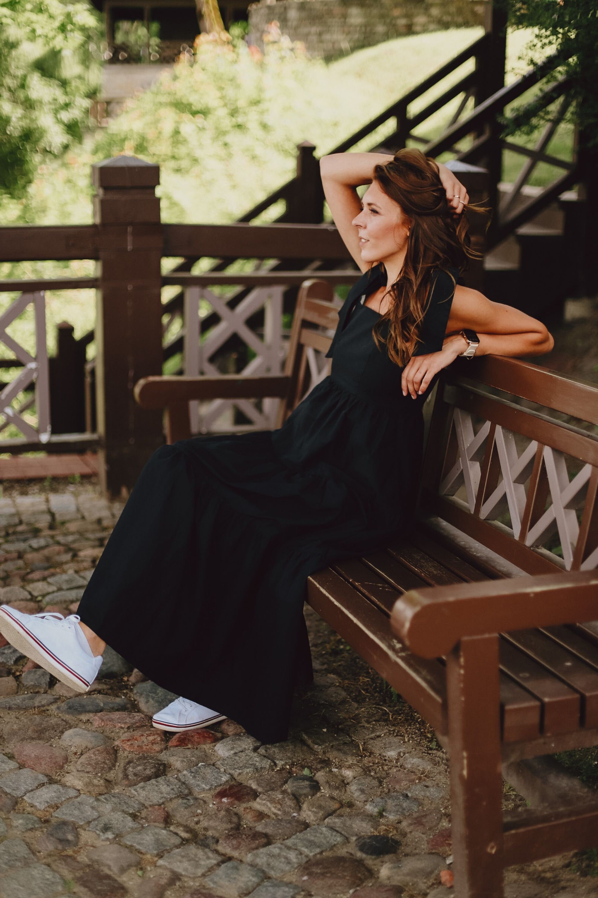 ladies black cotton dress Kyra Gauze | Midi Dress | Black - Boho Relaxed Fit Cotton LBD