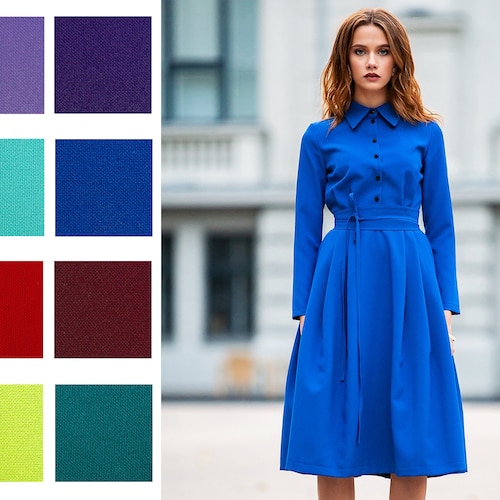 royal blue shirt dress