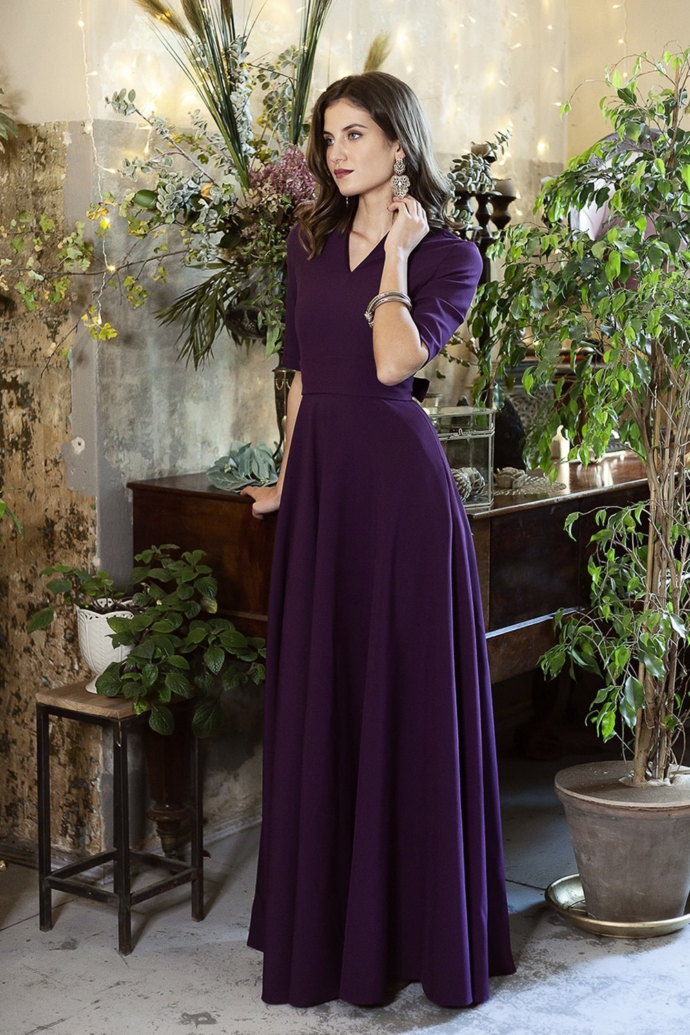 white christmas dresses A-Line Dark Purple Ombre Tulle Evening Party Dresses Long Prom Dresses