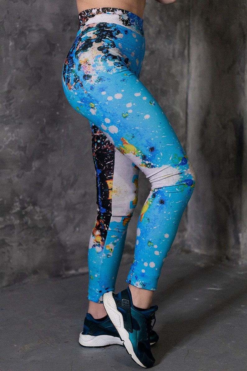 Women Leggings, Yoga Leggings, Colorful Leggings, Sexy Leggings, Summer Leggings, Maxi Leggings, Tight Pants, Festival Clothing, Oversized image 3