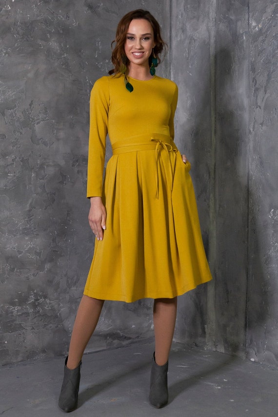 mustard dress