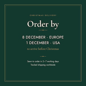 Order by 8 December for Europe and 1 December for USA to arrive before Christmas