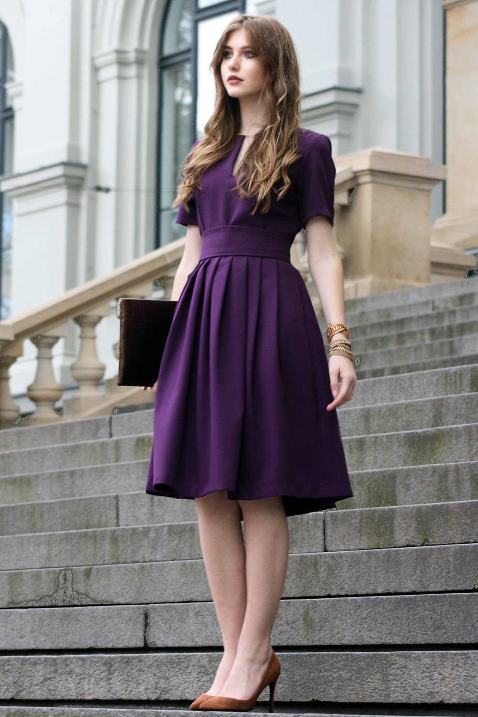 Purple Cocktail Dress for Women Available in XXS 5XL Size - Etsy