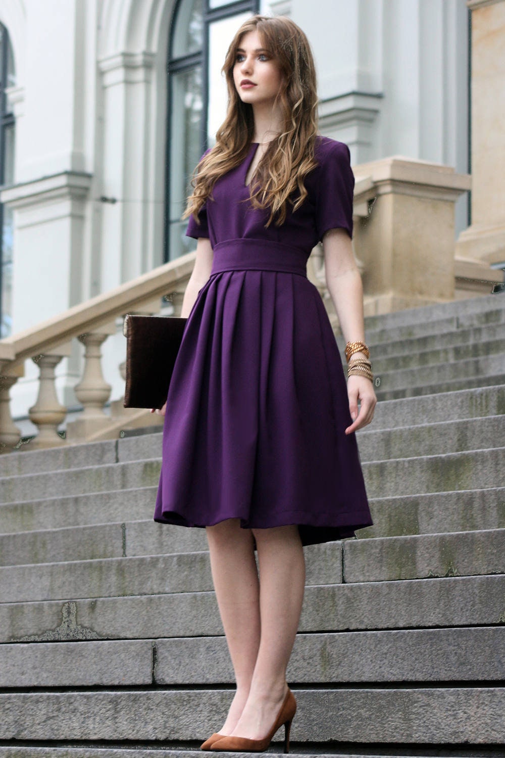 violet dress