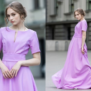Vrouwen maxi-jurk, jurk met korte mouwen, vloeiende cocktailjurk, formele evenementjurk, bruiloftsgastjurk, bruidsmeisjesjurk, plus size kleding
