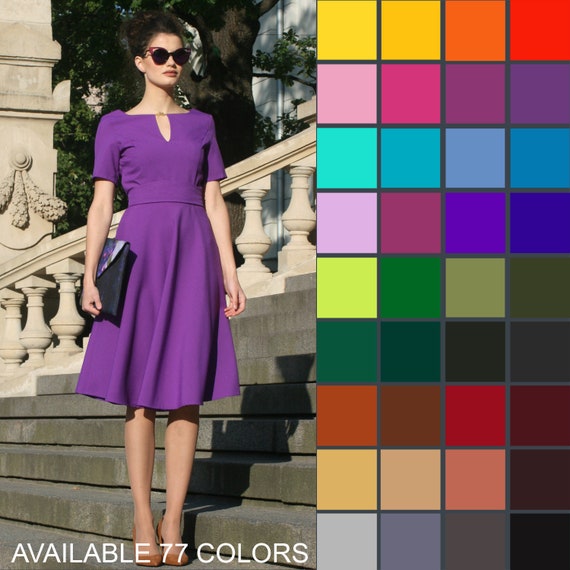 purple office dress