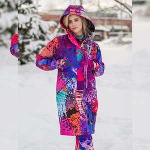Impermeabile colorato, Cappotto invernale, Parka da donna, Parka con cappuccio con tasche, Parka softshell, Capispalla, Parka impermeabile, Parka antivento, Caldo
