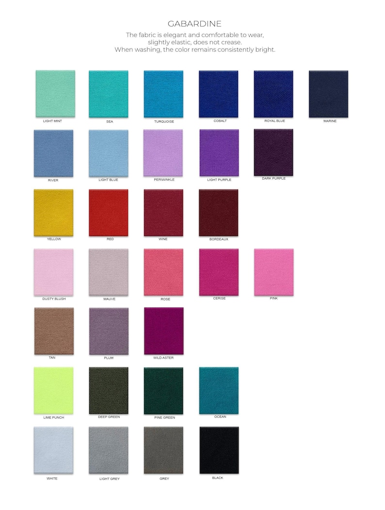 Colour catalog - gabardine